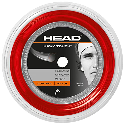 Head Hawk Touch-Rotolo Da 120 M, Corda Da Tennis Unisex-Adulto, Colore: Rosso, 1.30 Mm / 16 G