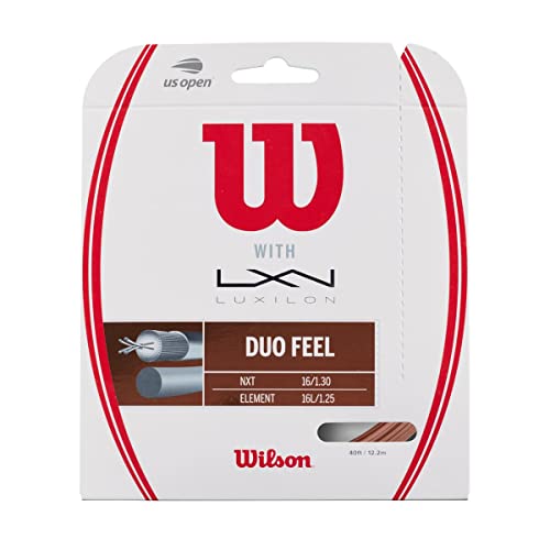 Wilson Wrz949730 Corda Da Tennis Duo Feel, 12.2 M, Corda Ibrida Luxilon Element E Wilson Nxt Bronzo/Natural, Unisex