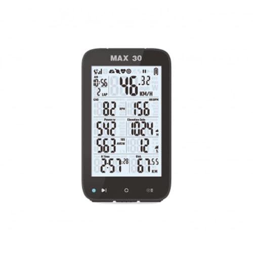 Shanren Max 30 Ciclismo Computer, Ant+ Blt 4.0 Gps Con Controllo Della Luce Posteriore Da 3 Pollici Supporto Tramite App