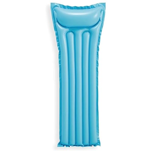 Virsus Materassino Gonfiabile A Tinta Unita 703Eu, Misura 183X69 Cm, 5 Tubi Con Cuscino, Materasso Per Piscina, Per Feste Ed Eventi (Azzurro)