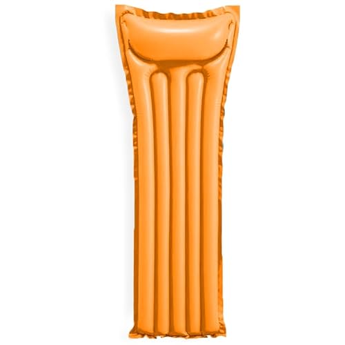 Virsus Materassino Gonfiabile A Tinta Unita 703Eu, Misura 183X69 Cm, 5 Tubi Con Cuscino, Materasso Per Piscina, Per Feste Ed Eventi (Arancione)
