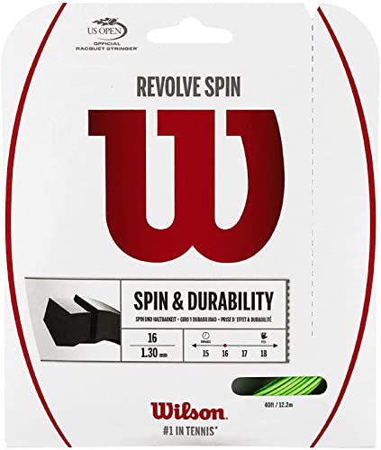 Wilson Wrz956800 Corda Da Tennis Revolve Spin, 12.2 M, Unisex, Verde, 1.30 Mm