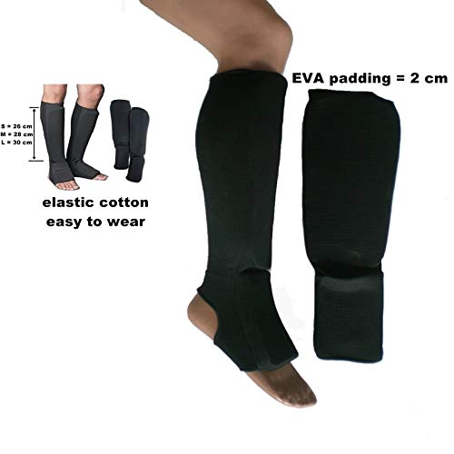 Paratibie Piede Muay Thai Boxe Sparring Paratibbie In Cotone Elasticizzato (Large)