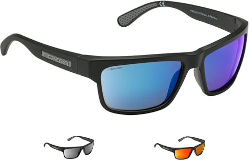 Cressi Ipanema Sunglasses Occhiali Da Sole Sportivi, Unisex Adulto, Grigio Scuro/Lenti Blu Specchiate