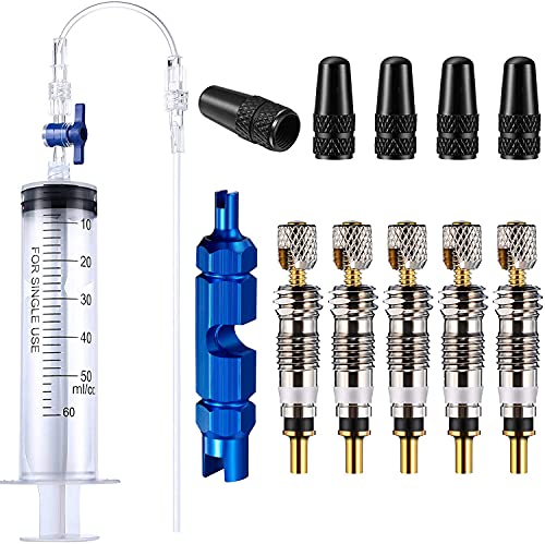 Biciclette Siringa Per Liquido Sigillante Per Tubeless E Strumento Di Rimozione Valvola Presta Valve 60 Ml Con Della Valvola Presta Compatibile Con Si