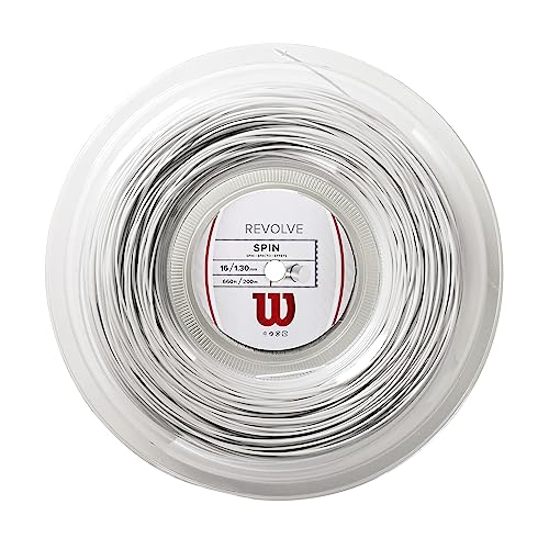 Wilson Revolve 16 Reel, Corda Da Tennis Unisex-Adulto, Bianco, 1.30 Mm, 200 M