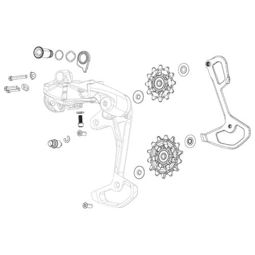 Sram, Rd Pulley Kit Gx Eagle Axs Unisex Adulto, Nero, Taglia Unica
