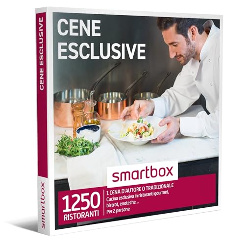 Smartbox - Cofanetto Regalo Cene Esclusive - Idea Regalo Originale - Un Menù Di Tre O Quattro Portate Per 2 Persone