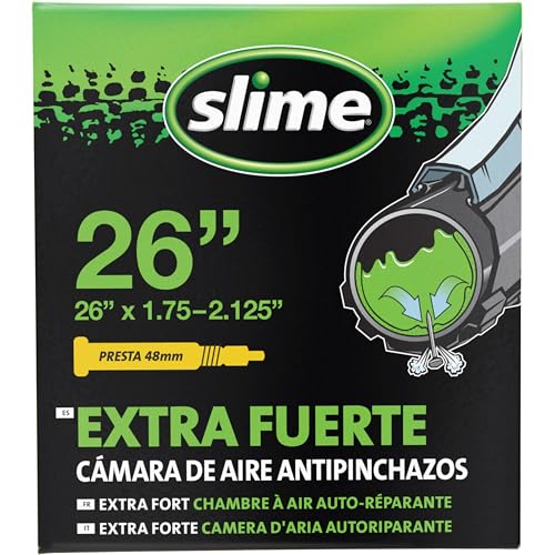 Slime Camera D'Aria Per Bici Con Sigillante Antiforatura, Autosigillante, Prevenire E Riparare, Valvola Presta Ciclismo, Nero, 47/57-559 Mm (26" X1,75