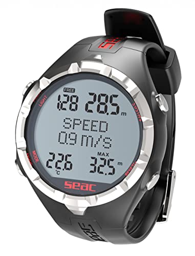 Seac Unisex Adulto Computer Da Freedinving E Pesca Subacquea In Apnea, Nero/Rosso, Standard