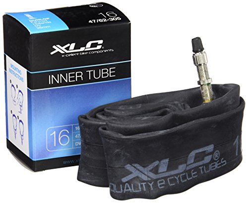 Xlc Fahrradschlauch 16 X1.75/2.125 Tubo X1.75/2.125 47/62 – 305 32 Mm, 2508160000 Unisex-Adulto, Nero, 16 X 1.75/2.125 47/62-305 Dv 32 Mm
