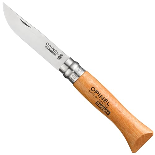 Coltello Serramanico Manico Faggio Caccia Pesca Opinel Carbon N° 6 Originale