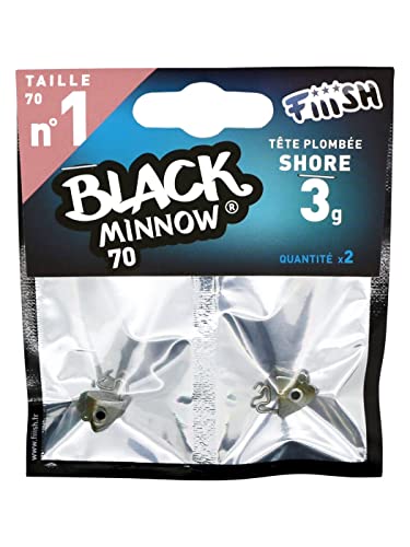 Fiiish Black Minnow 2 Fishing Jig Heads - Kaki/Silver, 3 G By Fiiish