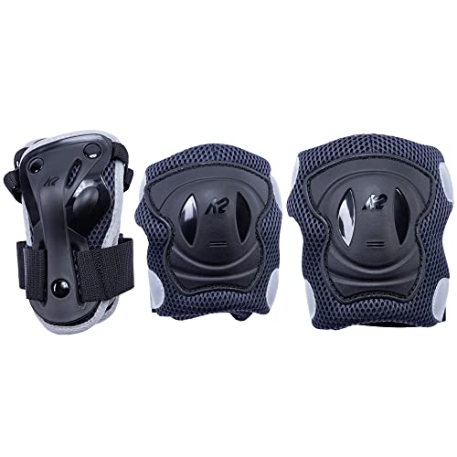 K2 Skates K2 Performance Pad Set W, Protezioni Per Pattini In Linea Unisex-Adult, Black-Anthracite, S (Knee: A:33-37Cm B:30-33Cm / Elbow: A:21-24Cm B: