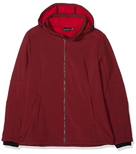 Cmp - Giacca In Softshell Da Donna Con Cappuccio Removibile Comfort Fit, Syrah-Granita, C18
