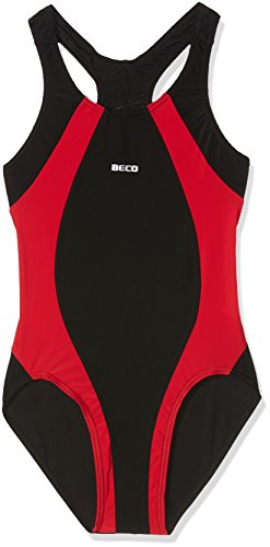 Beco Maxpower Costume Da Bagno, Bambina, Rosso/Nero, 164