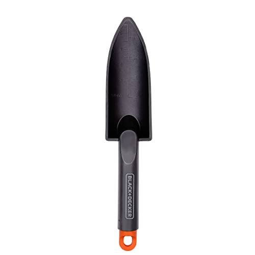 Black+Decker Pala Da Giardino – Con Indicazione Delle Dimensioni – Paletta 30,5 Cm – Polipropilene – Nero/Arancione