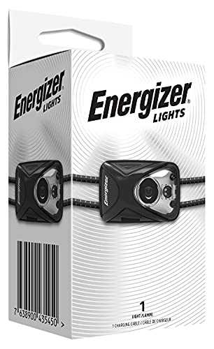 Energizer Mini Rechargeable Led Head Torch, Lightweight, Powerful Bright Rechargeable Headlamp, Water Resistant Headlight For Camping And Running, Usb