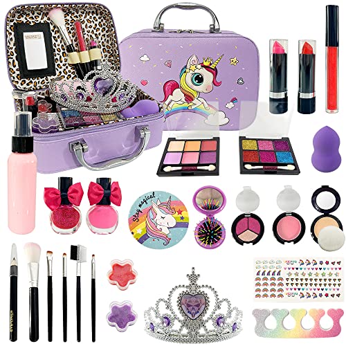 Trucchi Bambina Set, 27 Pezzi Valigetta Trucchi Unicorno Bambina, Sicuro E Lavabile Set Trucchi Bambina, Giochi Bambina, Natale, Compleanno, Regali Pe