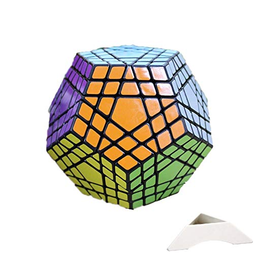 Happytoy 5X5X12 Megaminx Dodecaedro 5×5 Gigaminx Megaminx Cubo 12 Superficie + Uno Personalizzato Treppiede (Nero)