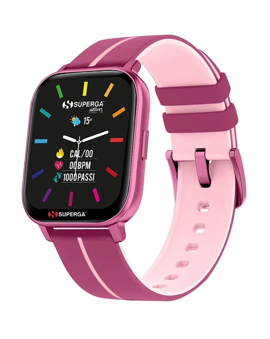 Orologio Smartwatch Donna Superga Ink2 SW-STC022 Viola e Rosa Cassa Alluminio