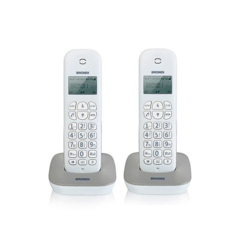 Brondi Gala Twin Telefono DECT Identificatore di chiamata Grigio, Bianco