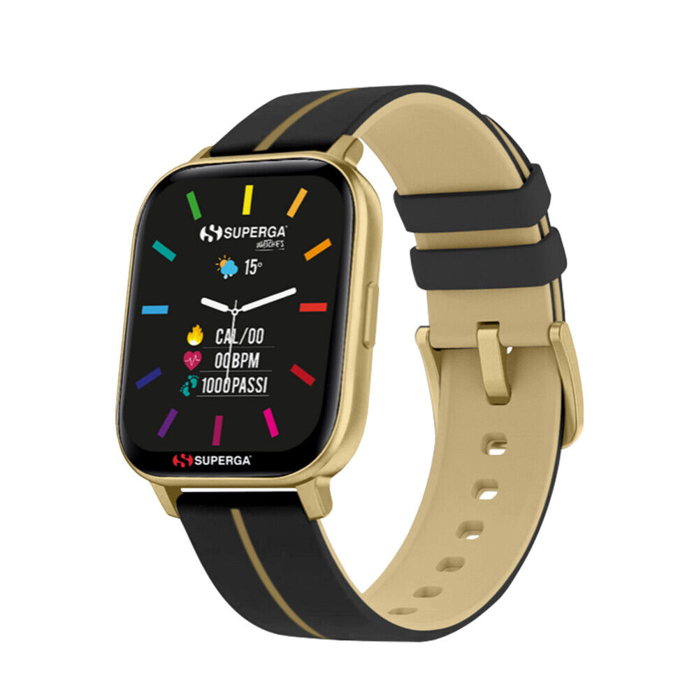 Smartwatch SUPERGA SW-STC015 Silicone Nero Gold Dorato TOUCHSCREEN NEW