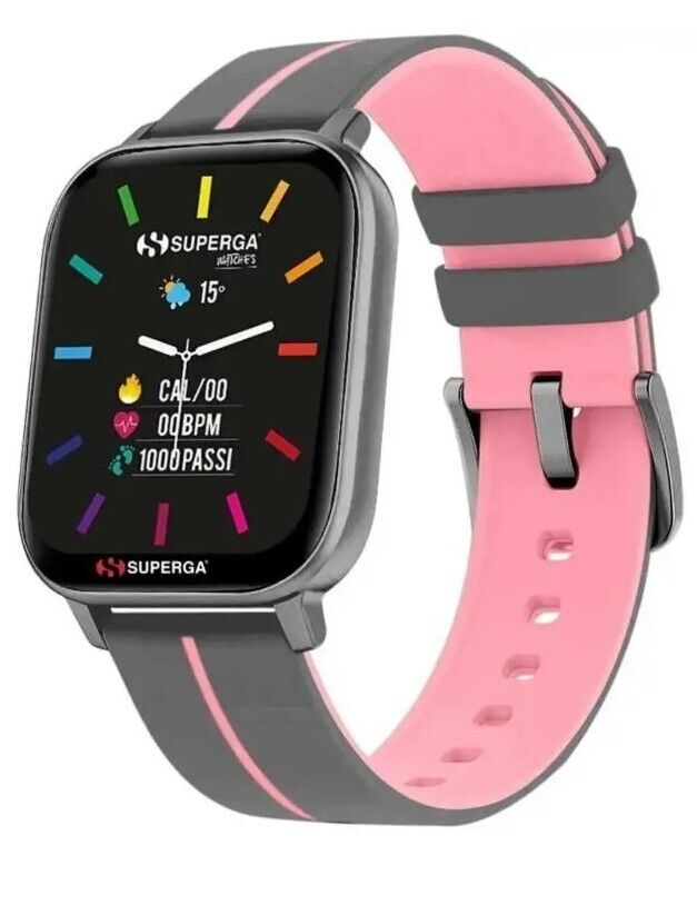 Smartwatch SUPERGA SW-STC008 Silicone Grigio Rosa TOUCHSCREEN NEW