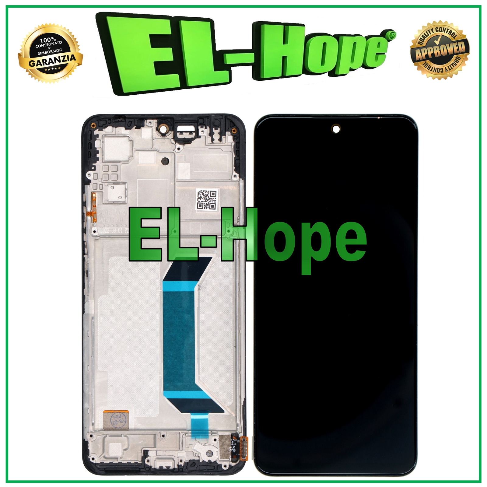 DISPLAY LCD OLED + FRAME PER XIAOMI REDMI NOTE 12 22101317C TOUCH SCREEN VETRO