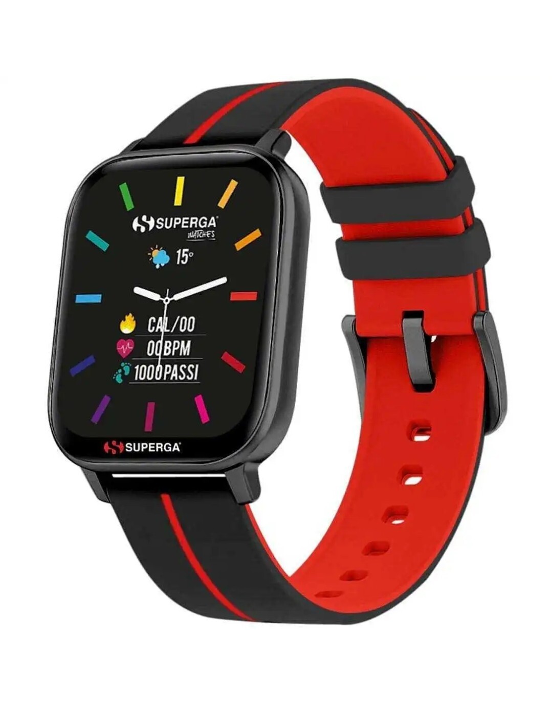 Smartwatch SUPERGA SW-STC003 Silicone Nero Rosso TOUCHSCREEN NEW