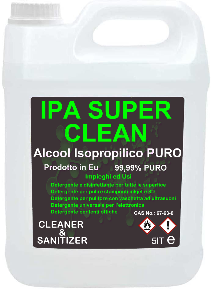 Alcool isopropilico 10L miscelato detergente disinfettante pulizia pc
