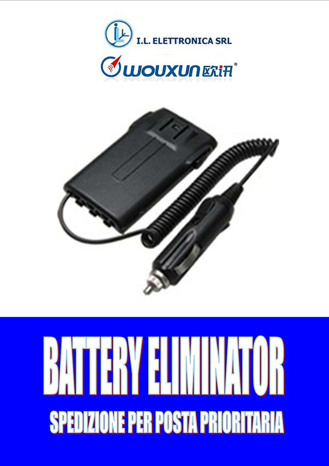 BATTERY ELIMINATOR PER PORTATILI WOUXUN KG-UVD1, UV2D, UV6D, 699E, 703 REF.23032