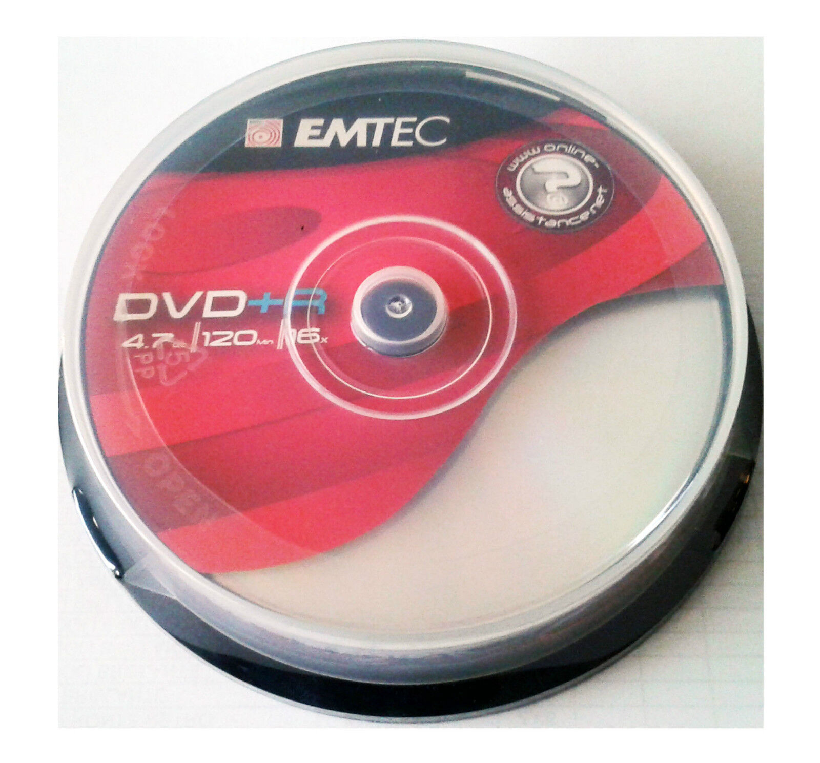 EMTEC DVD+R/10 DVD REGISTRABILI +R 4.7 GB 16X CAKE B. 10 PZ