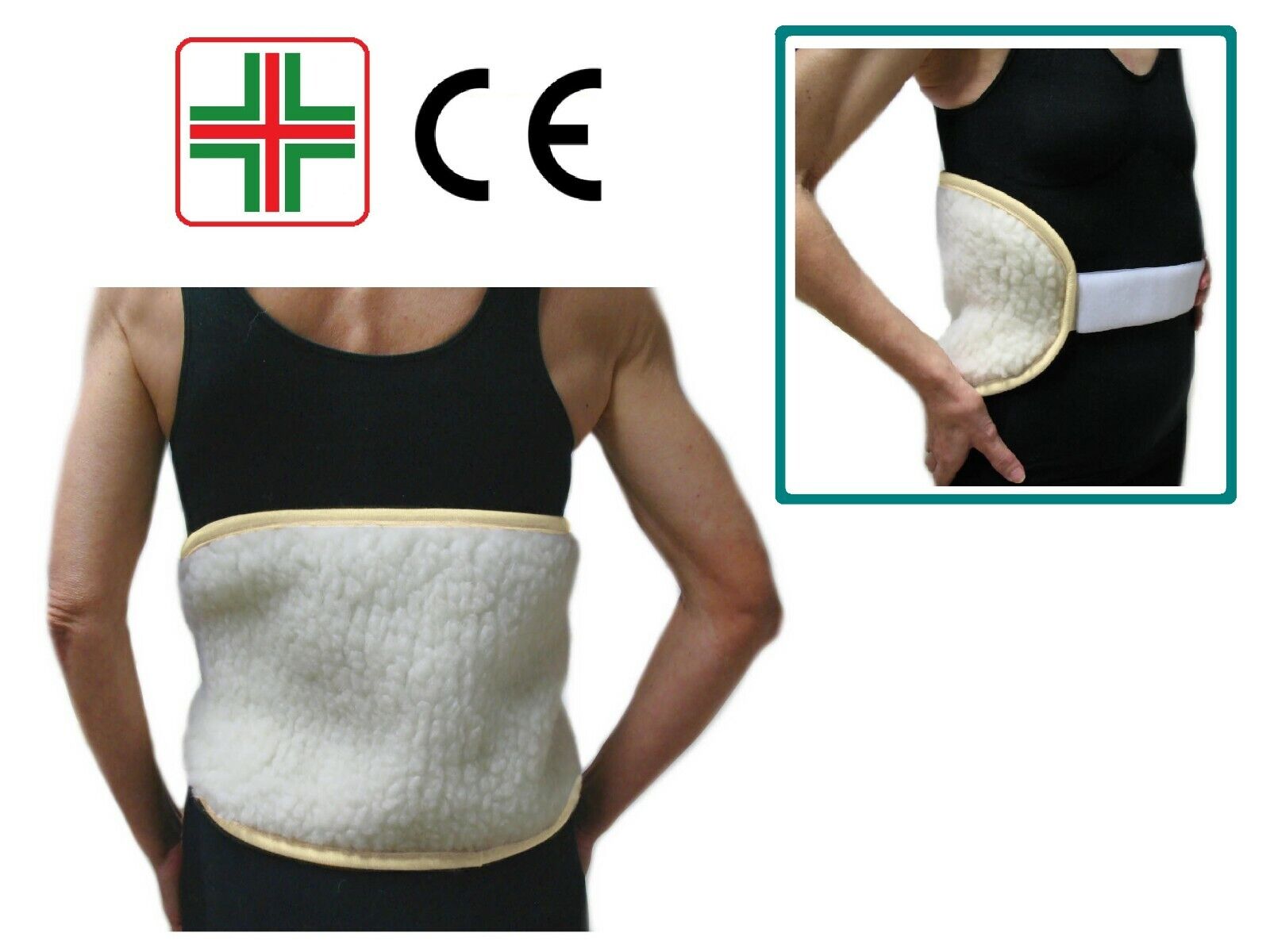 L/XL Fascia Renale in Lana Merinos Cintura Lombare Pancera Supporto per Schiena