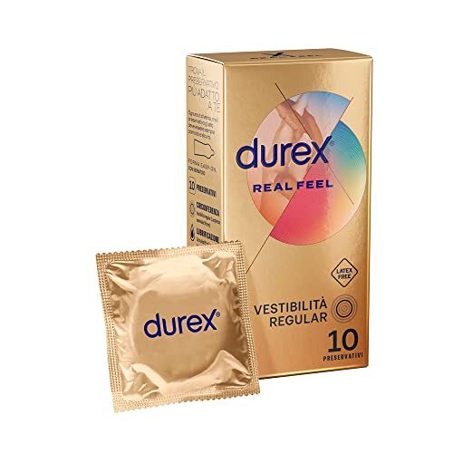 Durex Real Feel Preservativi Senza Lattice, 10 Profilattici