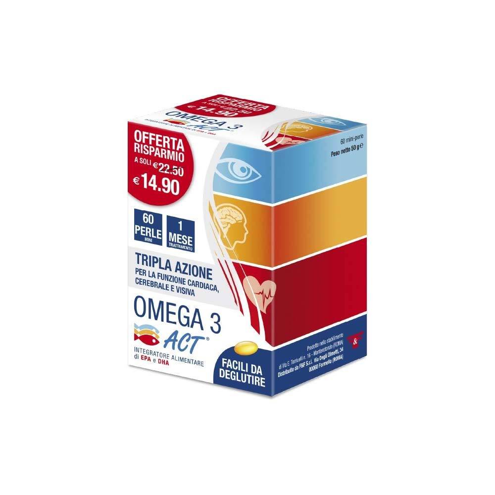 Linea Act Omega 3 Act Integratore Alimentare 60 Perle Mini