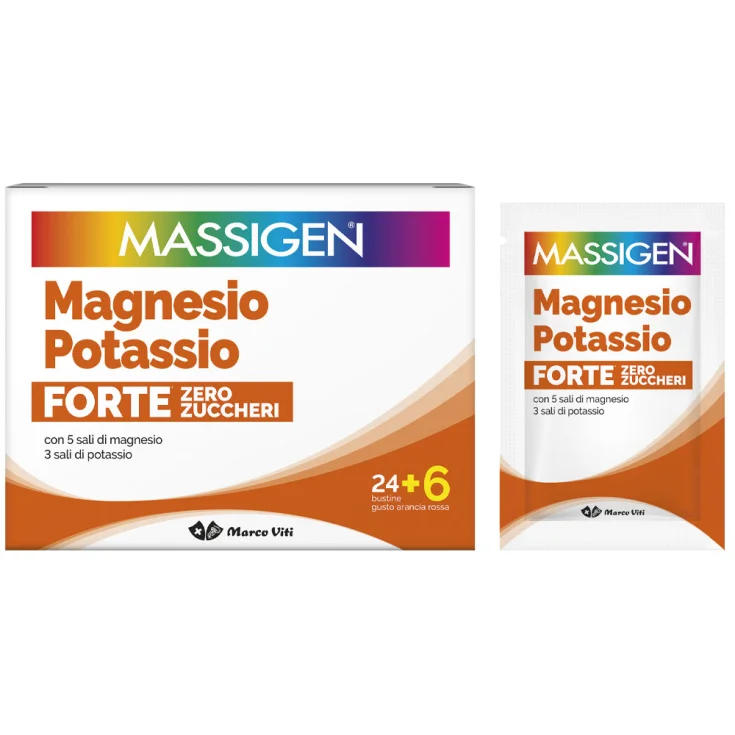 MASSIGEN MAGNESIO E POTASSIO FORTE ZERO ZUCCHERI 24 + 6 BUSTINE