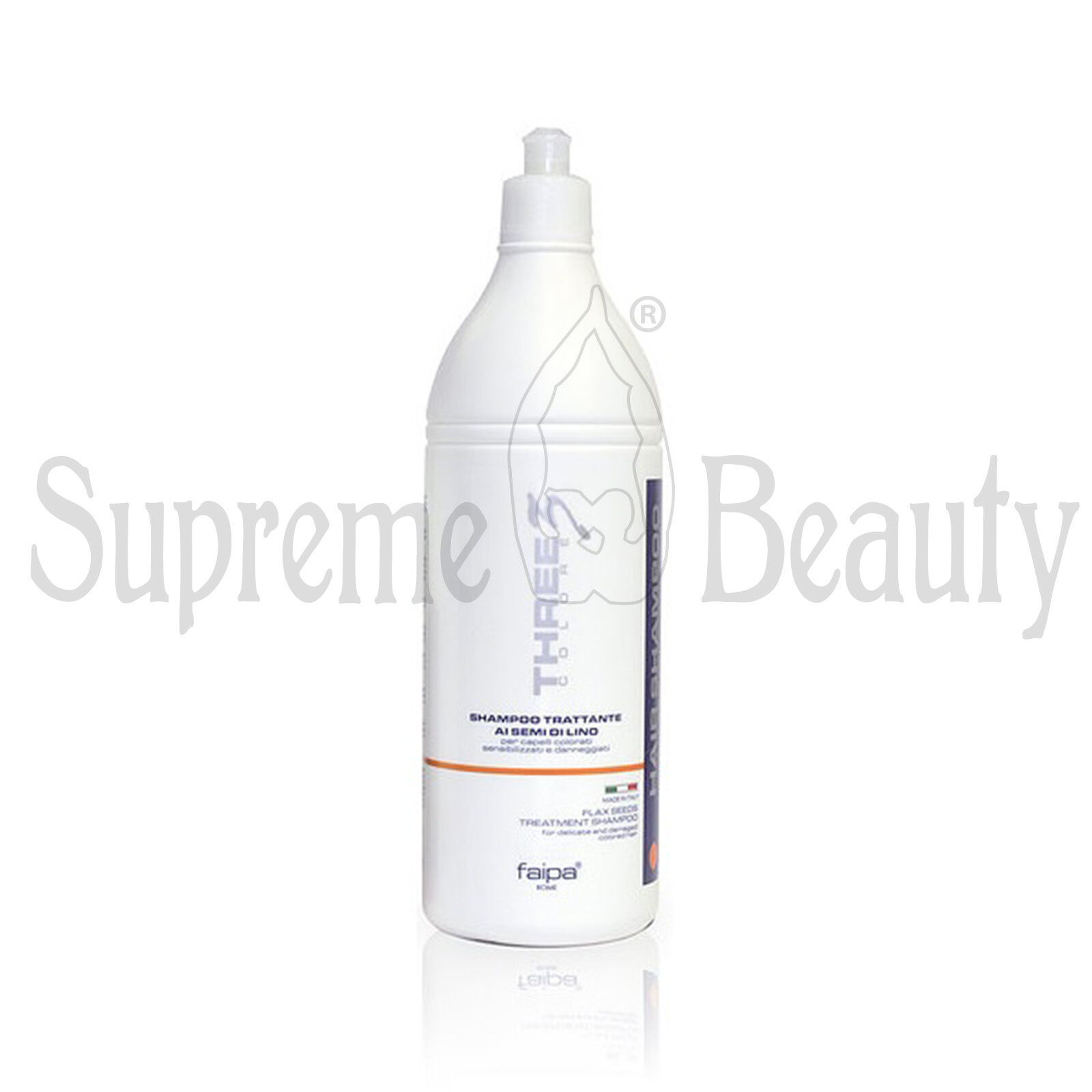THREE SHAMPOO TRATTANTE AI SEMI DI LINO PROFESSIONALE PARRUCCHIERE 1000 ML FAIPA