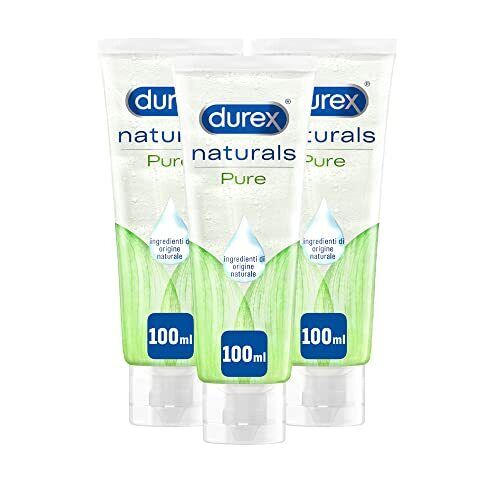 Durex Naturals Pure Gel Aloe Vera, Lubrificante intimo, 100ml x3