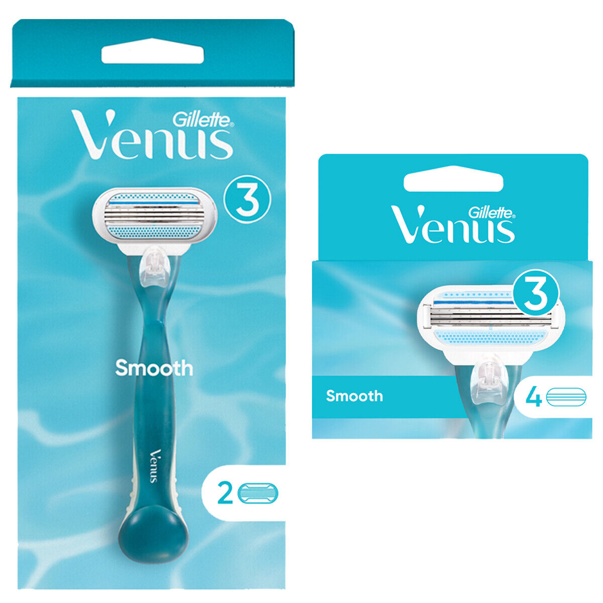 GILLETTE VENUS SMOOTH Rasoio 3 lame donna + 5 lamette ricambio ricariche