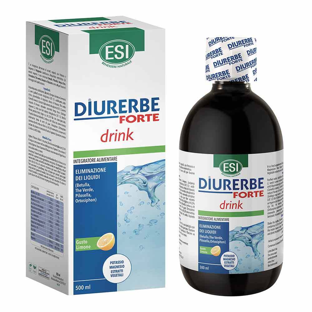 ESI Diurerbe Forte - Integratore Drink Diuretico e Drenante Gusto Limone, 500ml