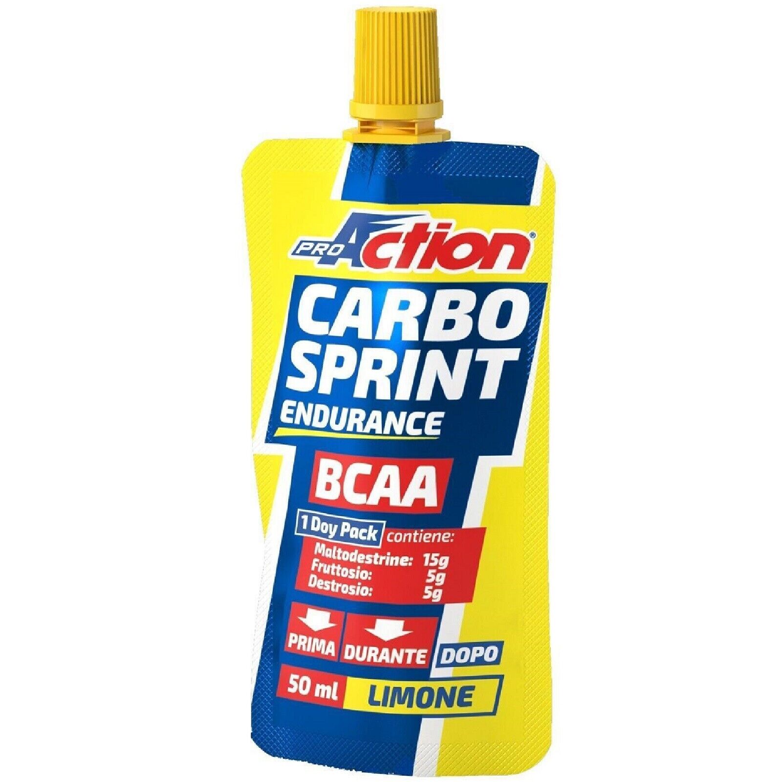 Proaction Carbo Sprint Bcaa 1 pz. Carboidrati Gel con Aminoacidi Ramificati Limo