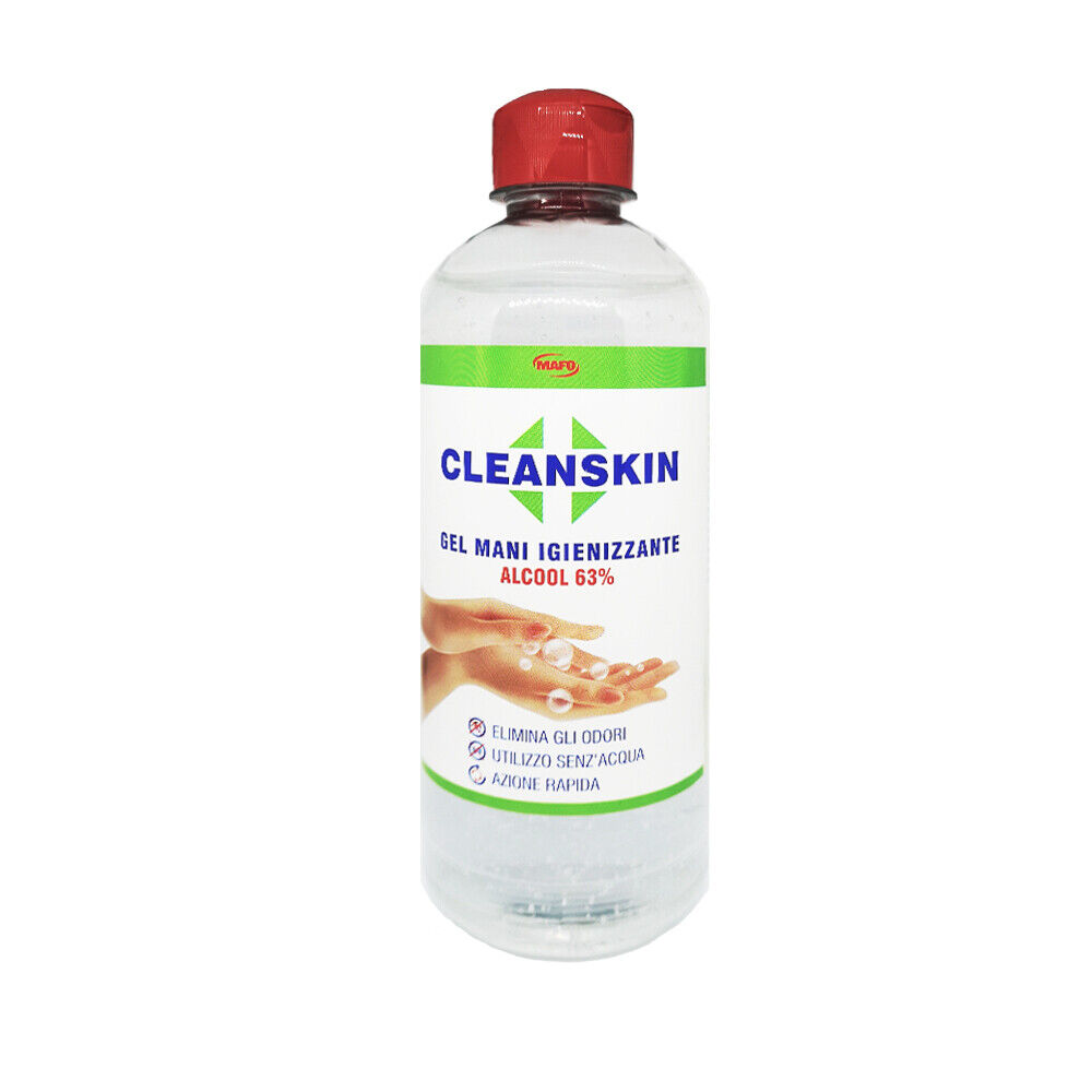 Clean Skin Gel Mani Senza Acqua Con Alcol Ad Azione Rapida 500ml