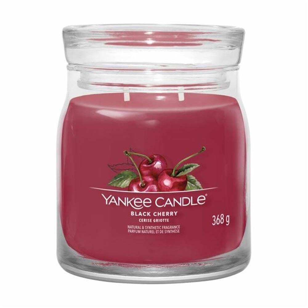 Yankee Candle Black Cherry - Candela Profumata Signature Media, 368g