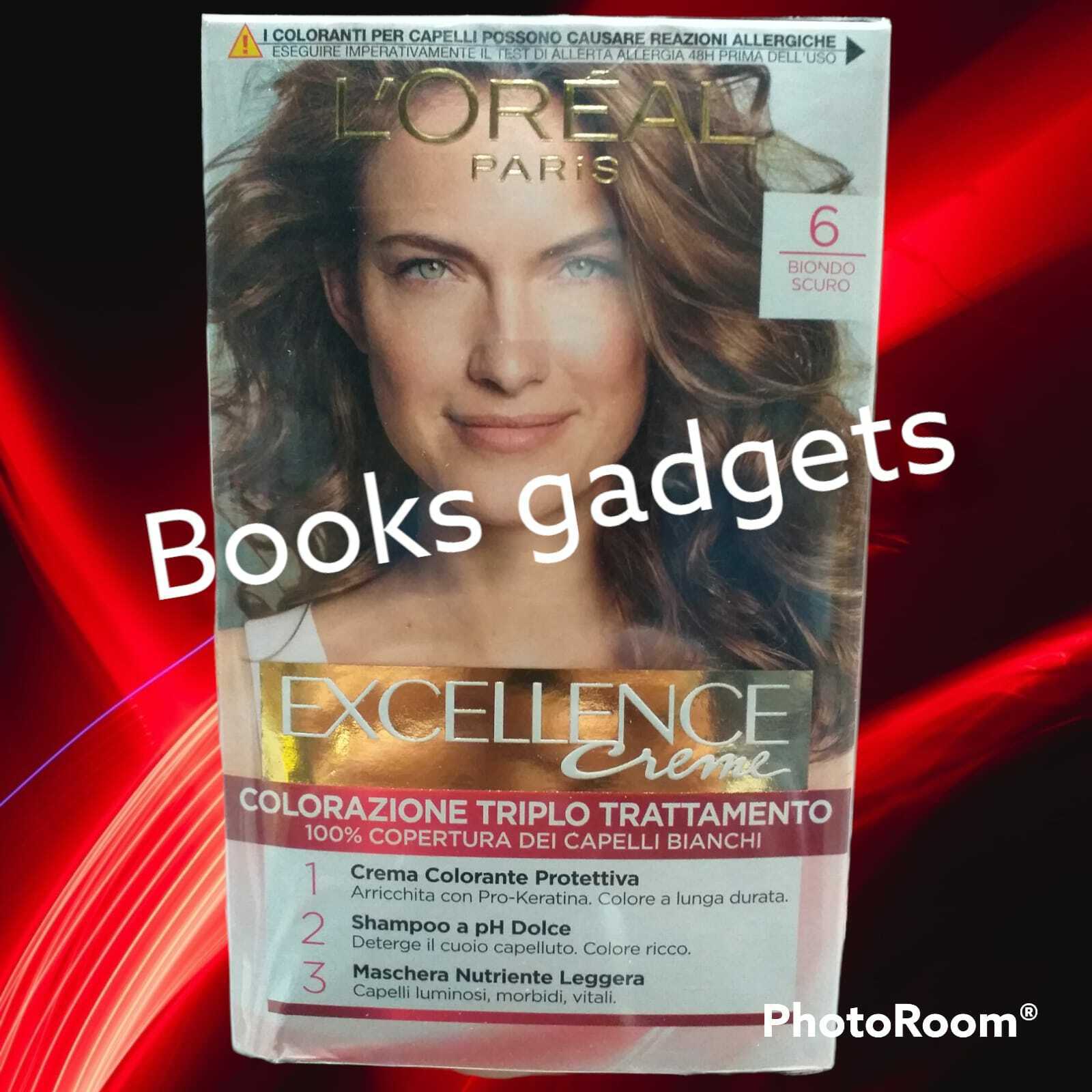 3 Conf. L'oreal Excellence Creme N°6 Biondo Scuro Tintura Triplo Trattam.Capelli