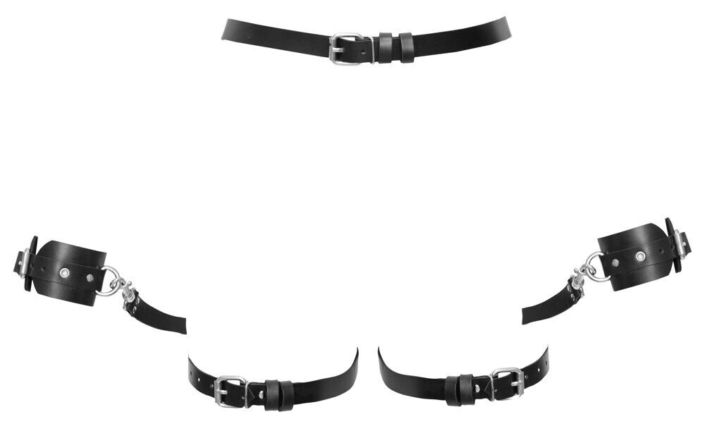 Harness Bondage in Pelle con Manette Prodotto di qualità Taglia Unica cintura