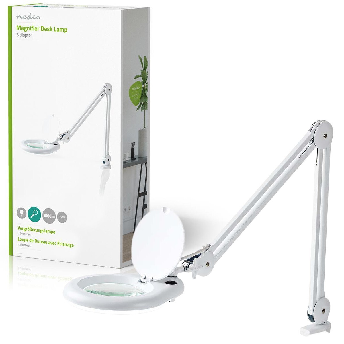 LAMPADA 3 DIOTTRIE LENTE LABORATORIO ESTETISTA ELETTRONICA 22W 114CM 6400K NEDIS
