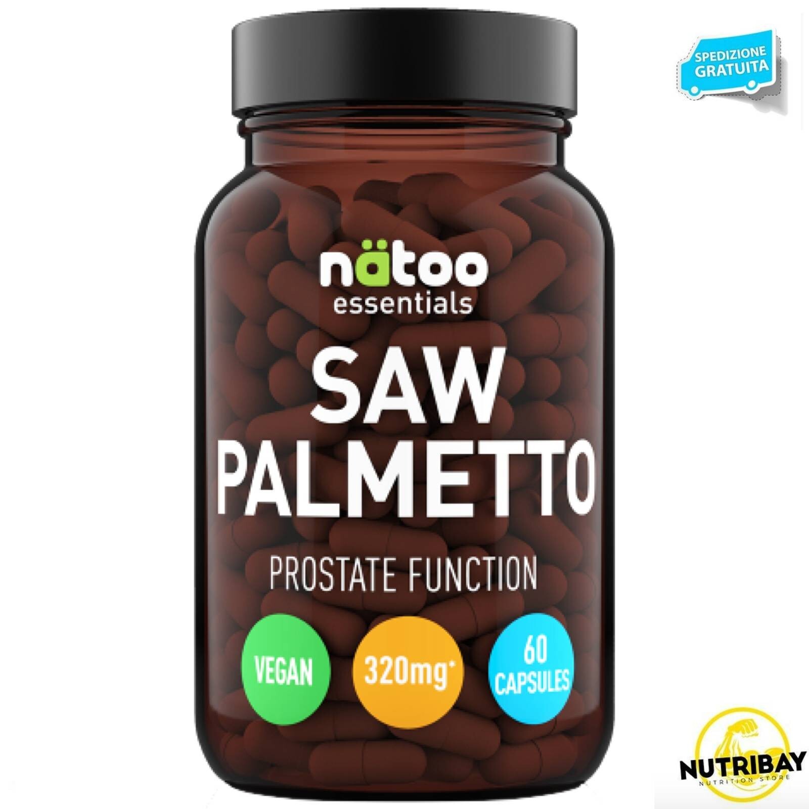 NATOO ESSENTIALS SAW PALMETTO 60 caps  FUNZIONALITÀ PROSTATA