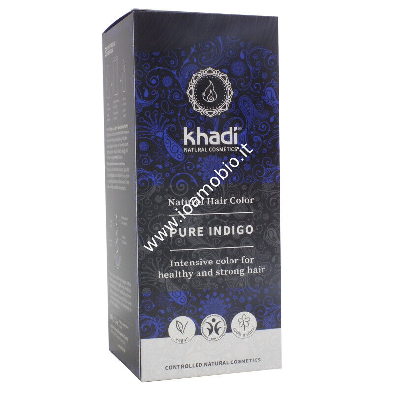 Khadi bio Blue - Black Indigo  - Tinta vegetale capelli Nero Indigo 100g