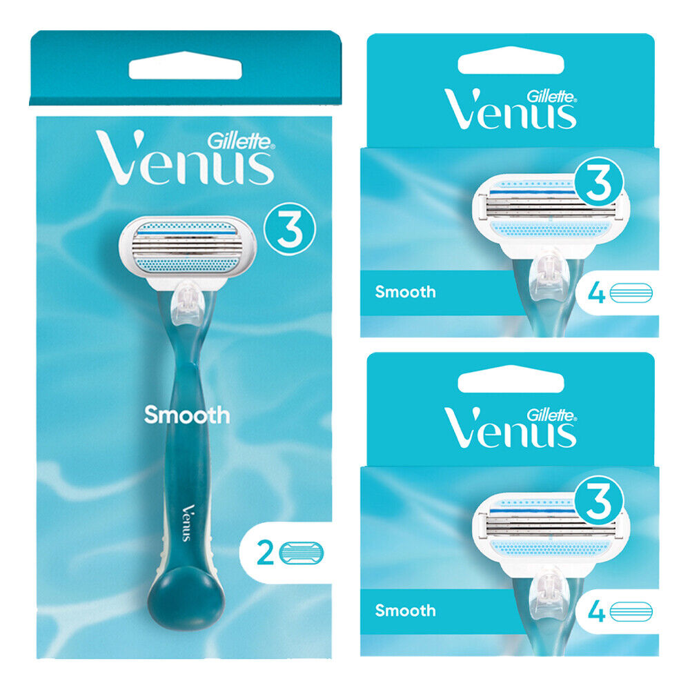 GILLETTE VENUS SMOOTH Rasoio 3 lame donna + 9 lamette ricambio ricariche